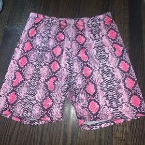 pink snakeskin shorts
